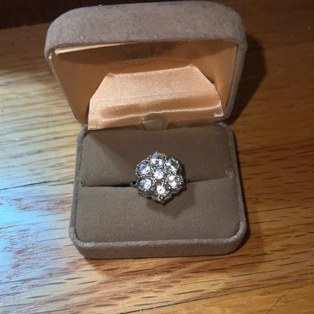 Kunzite cluster gold vermeil ring